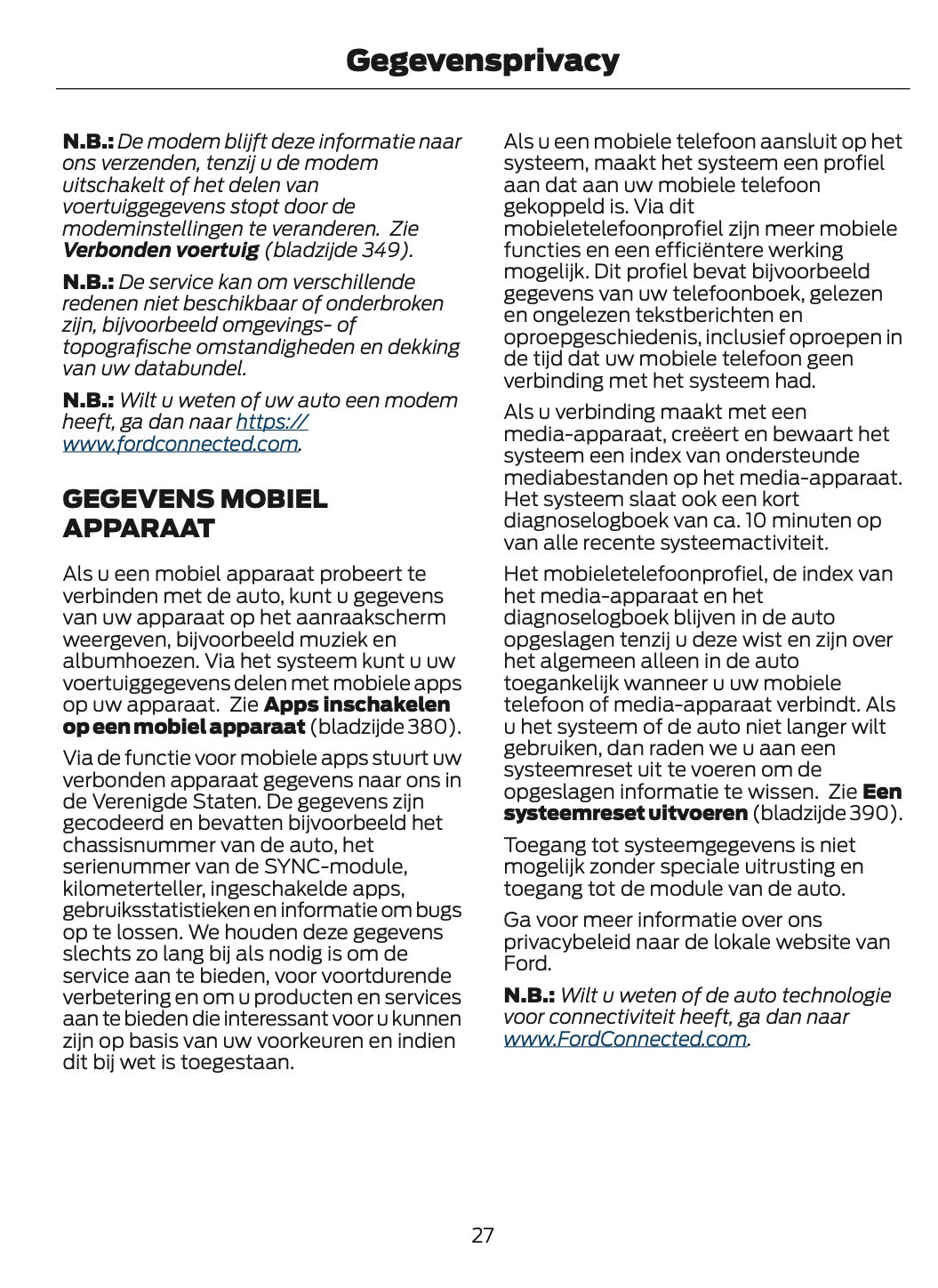 2024-2025 Ford Mustang Gebruikershandleiding | Nederlands