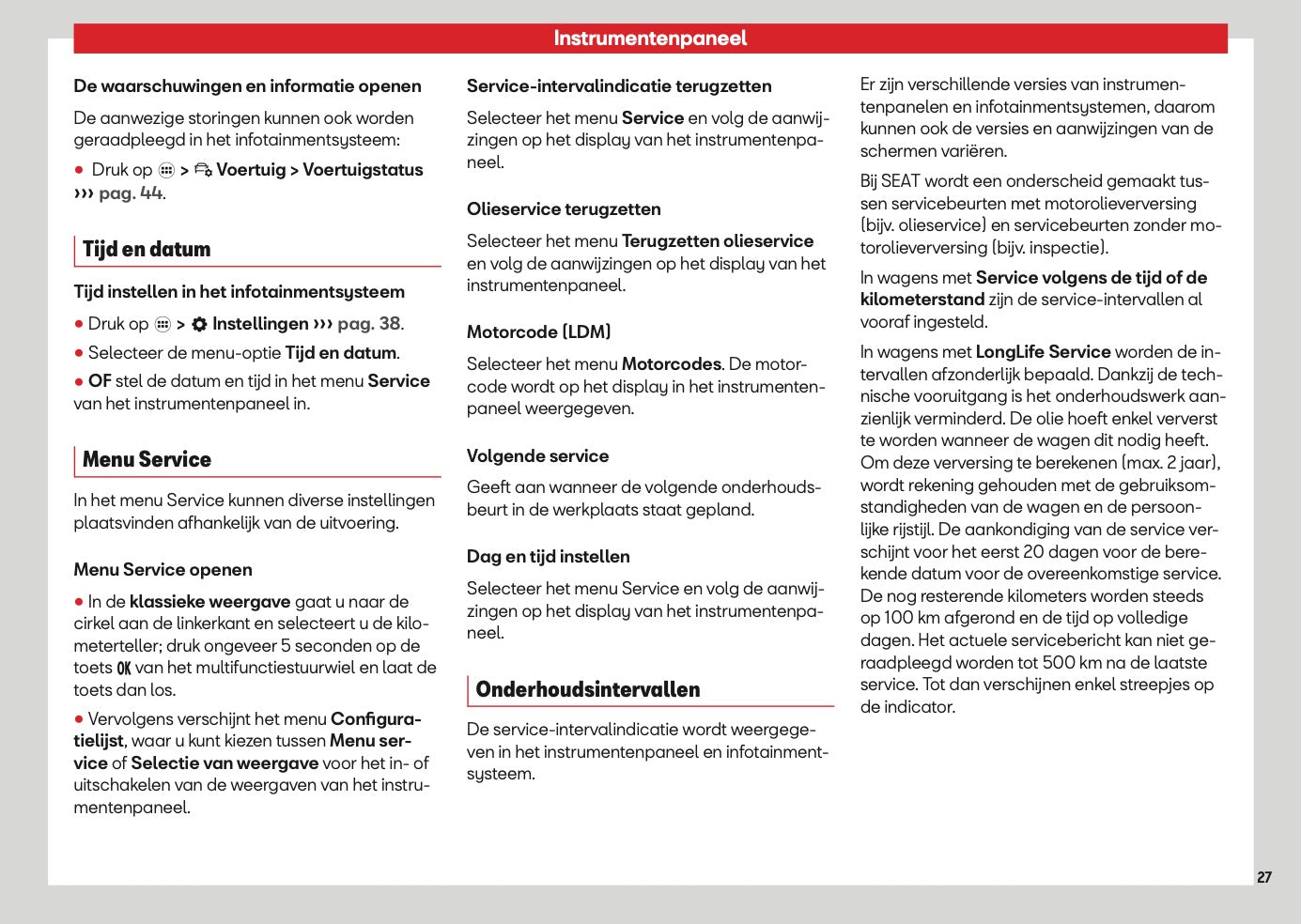 2026 Seat Leon/Leon Sportstourer Gebruikershandleiding | Nederlands