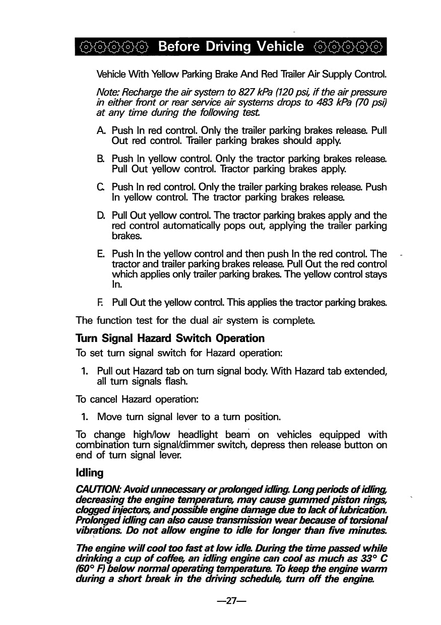 1980-1989 Kenworth Owner's Manual | English