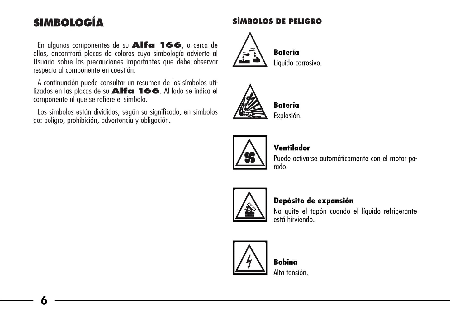2003-2008 Alfa Romeo 166 Owner's Manual | Spanish