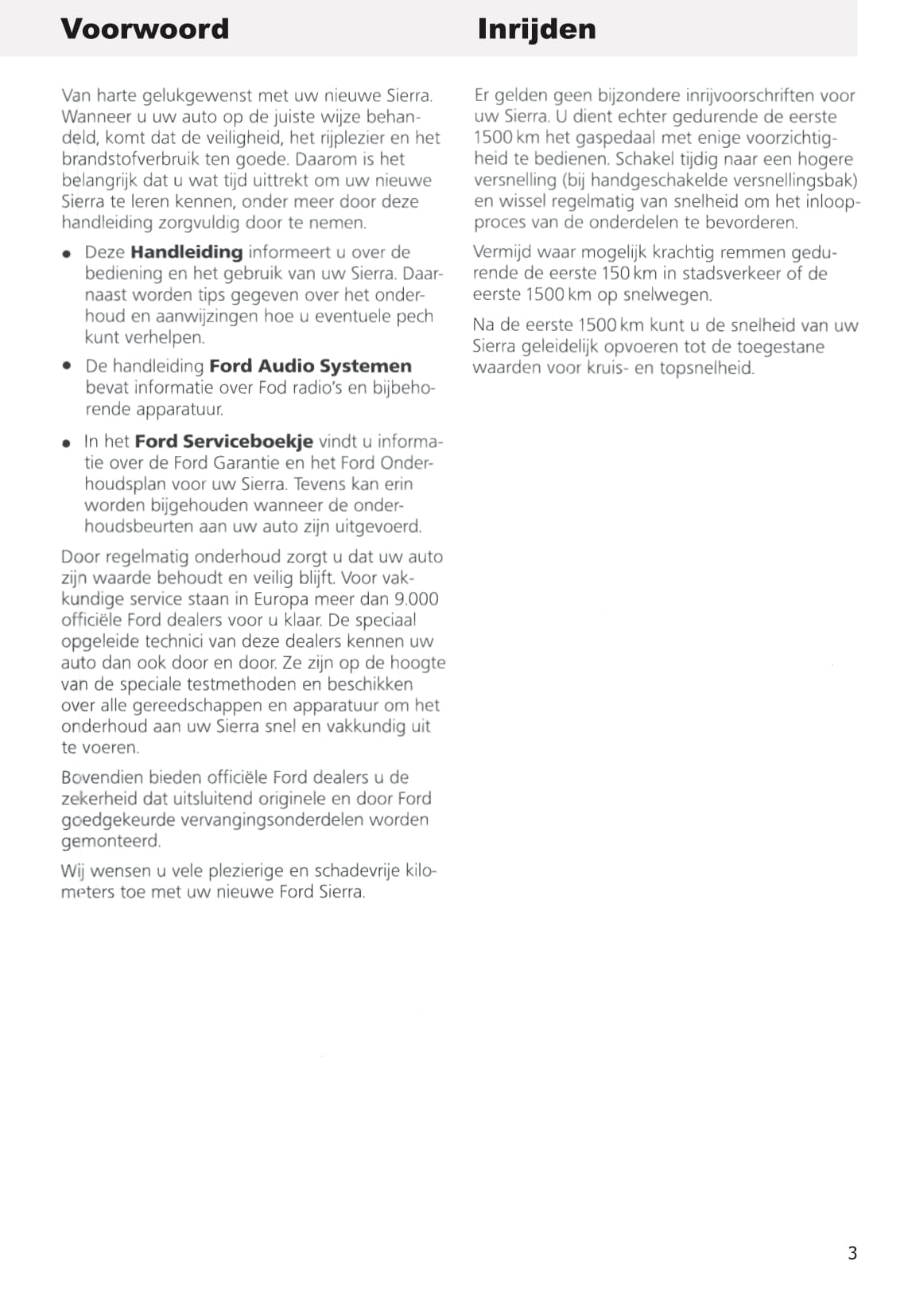 1990-1993 Ford Sierra Manuel du propriétaire | Néerlandais