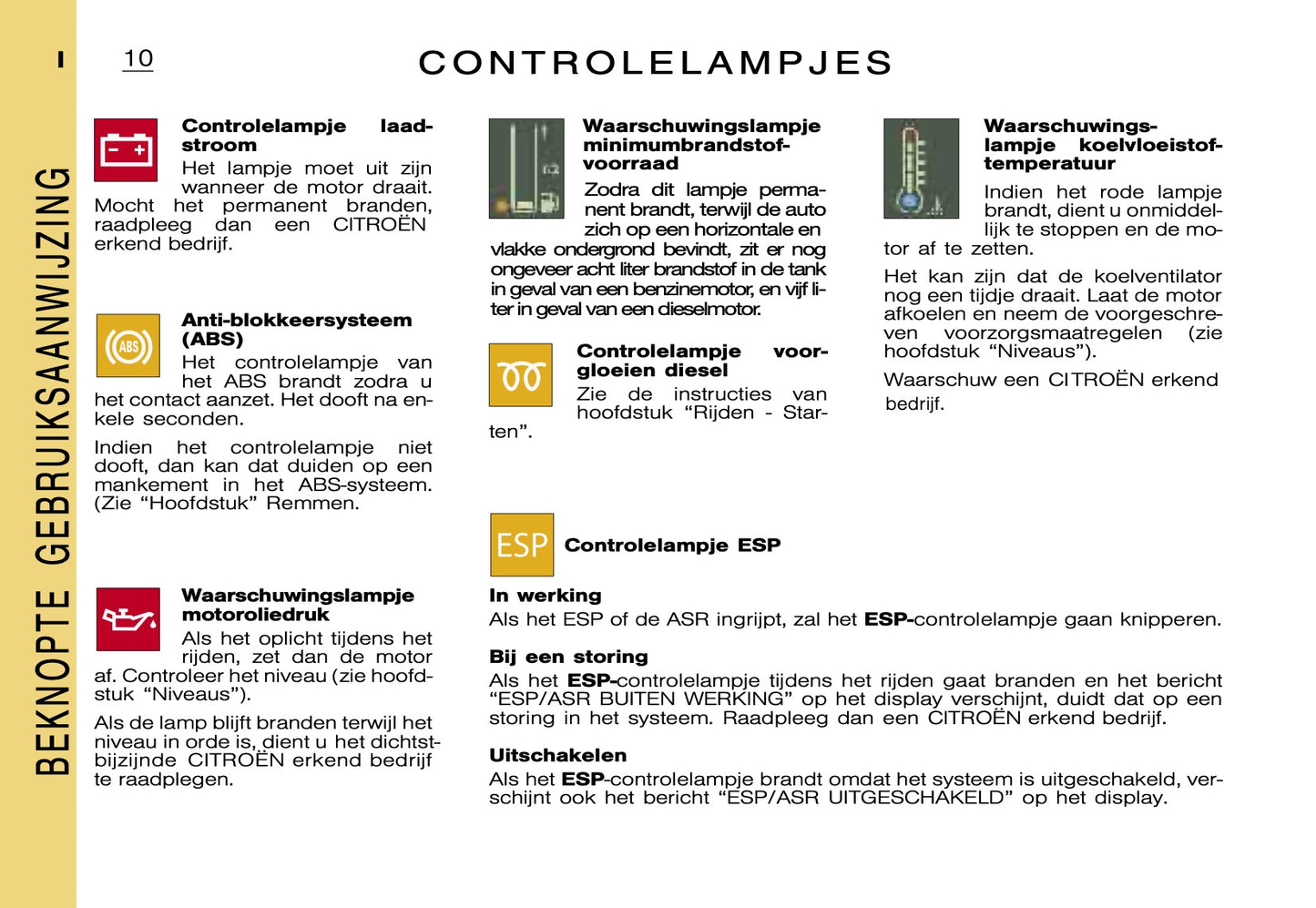 2000-2001 Citroën Xsara Picasso Owner's Manual | Dutch