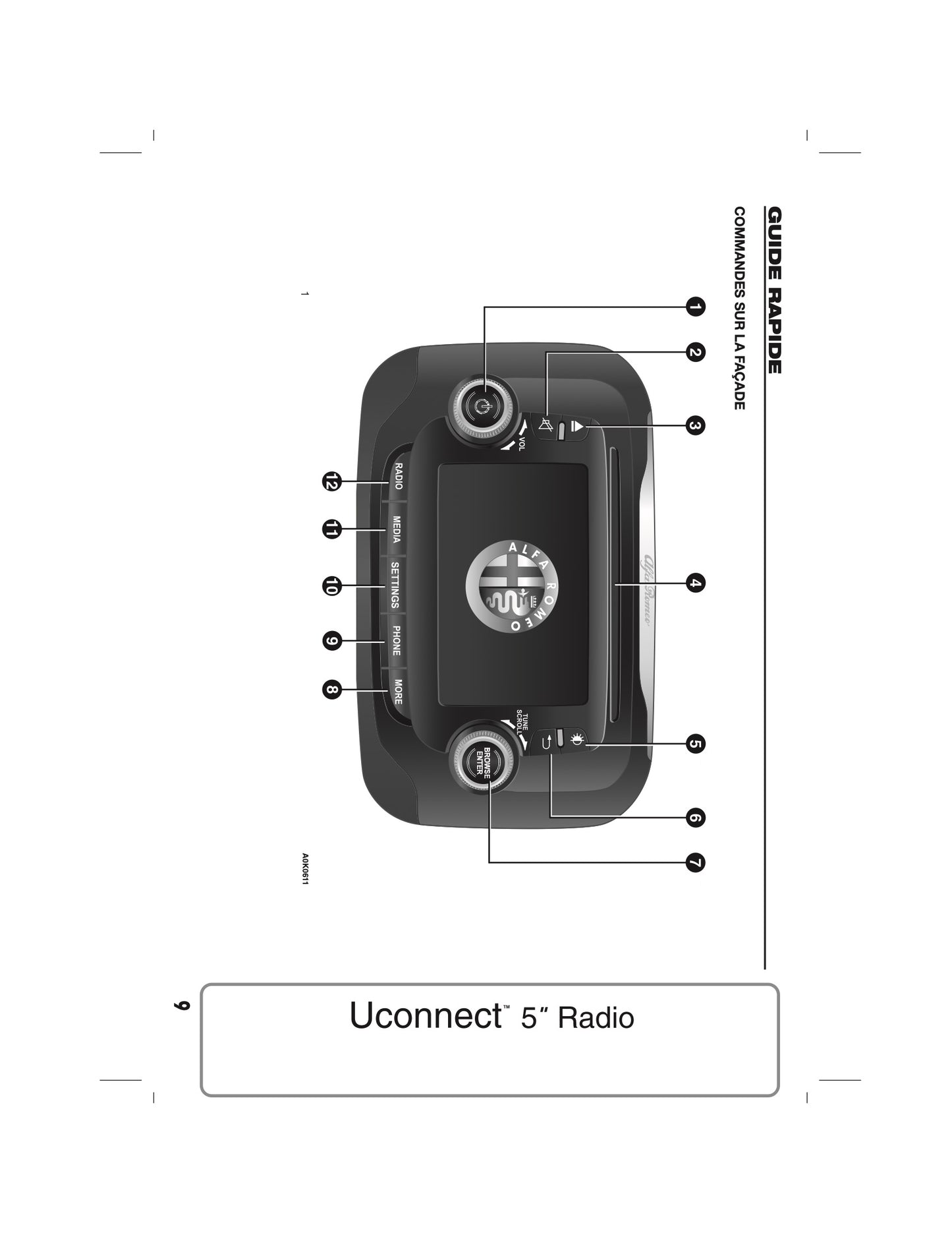 Alfa Romeo Giulietta Uconnect 5.0 Radio Guide d'utilisation 2014 - 2016