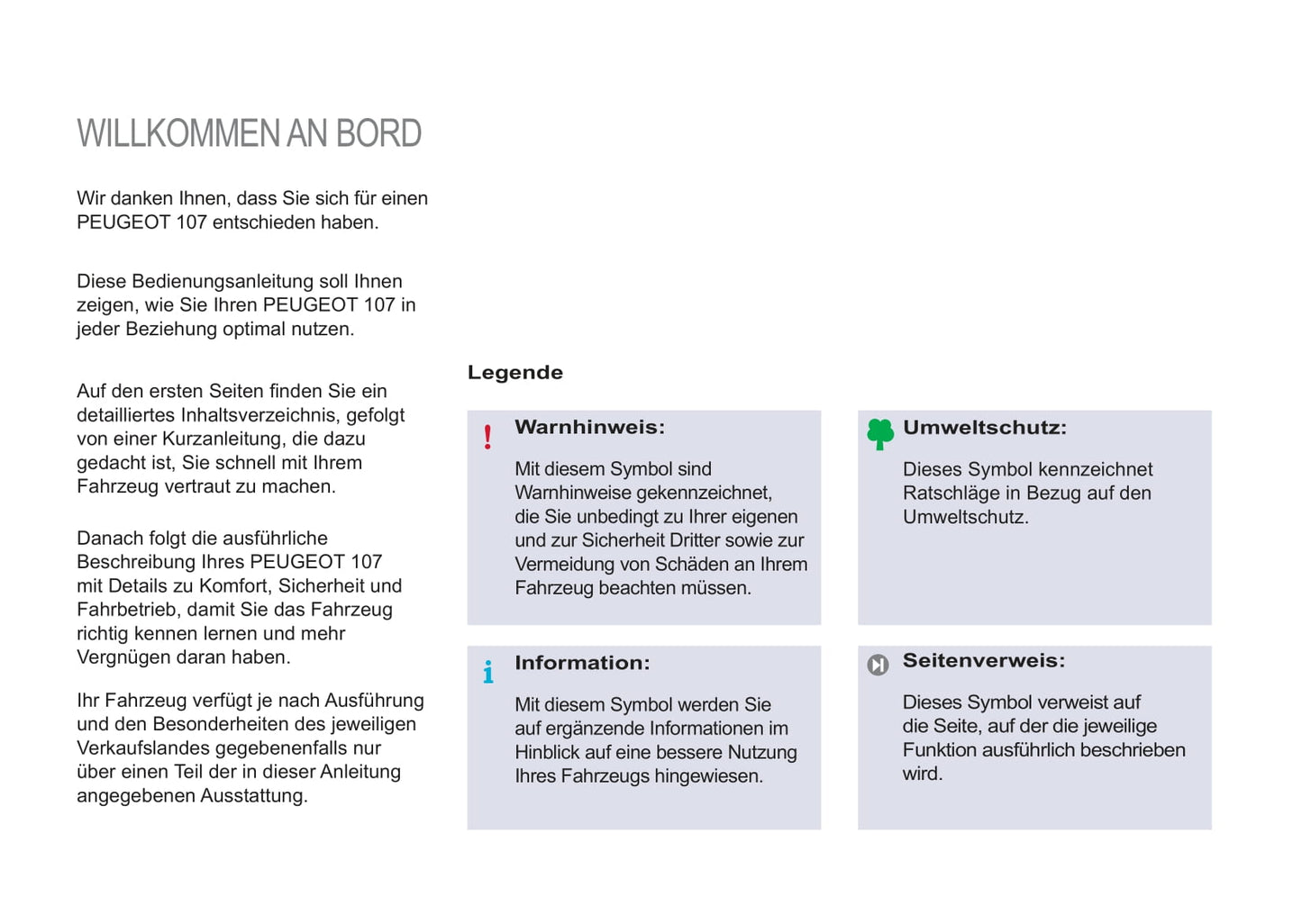 2012-2014 Peugeot 107 Manuel du propriétaire | Allemand