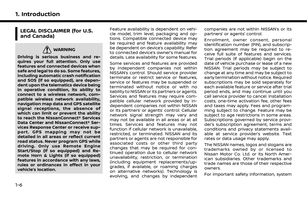 Nissan Connect Owner's Manual 2020