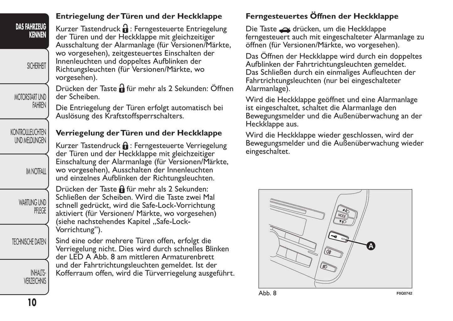 2010-2015 Fiat Bravo Manuel du propriétaire | Allemand