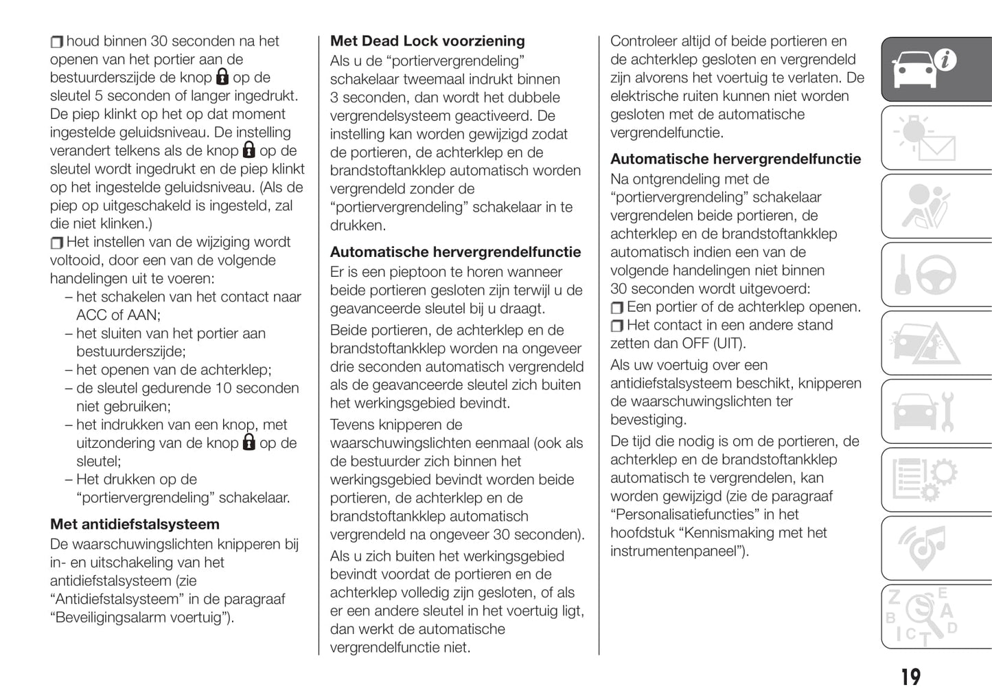 2017-2019 Fiat 124 Spider Manuel du propriétaire | Néerlandais