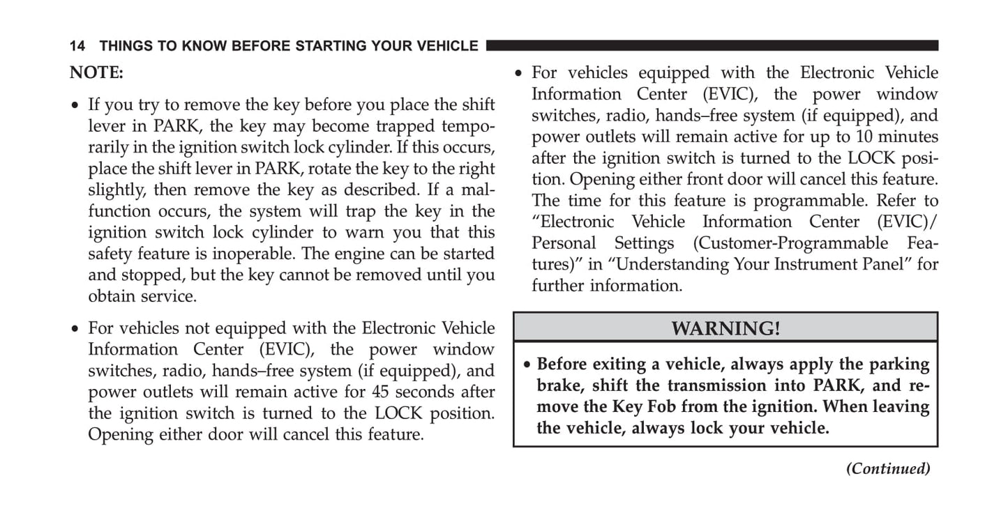 2014 Dodge Avenger Owner's Manual | English