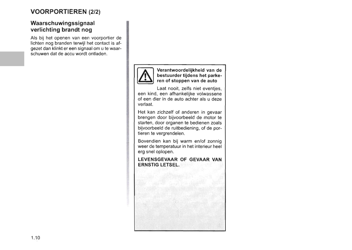 2008-2009 Nissan Primastar Owner's Manual | Dutch