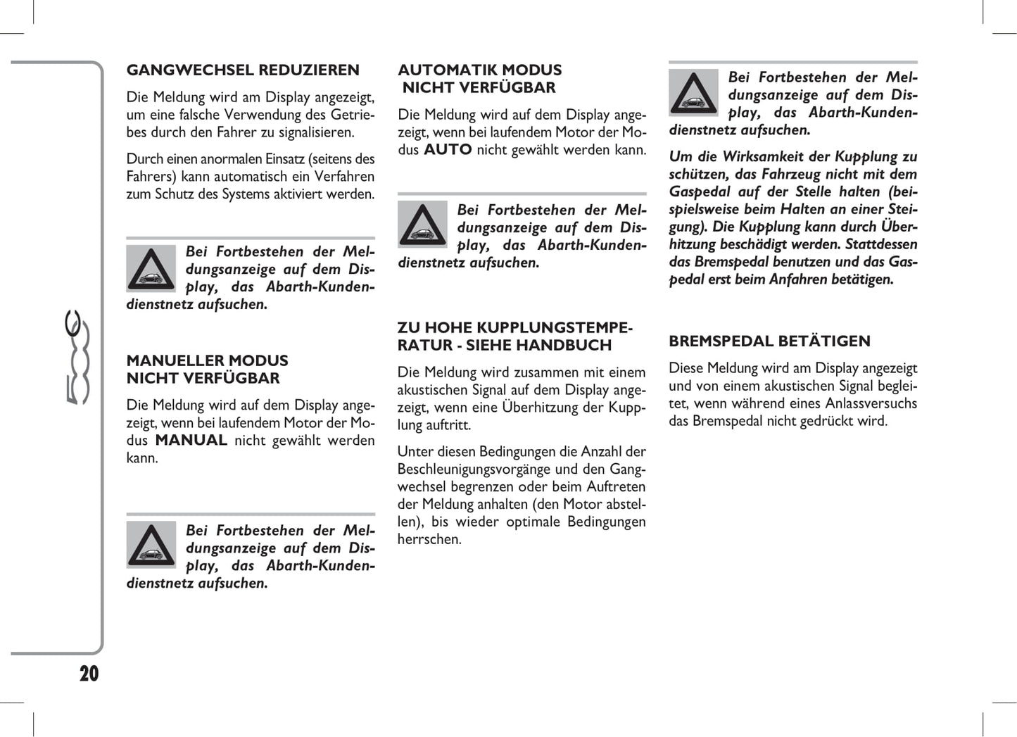 2014-2018 Abarth 500C Owner's Manual | German