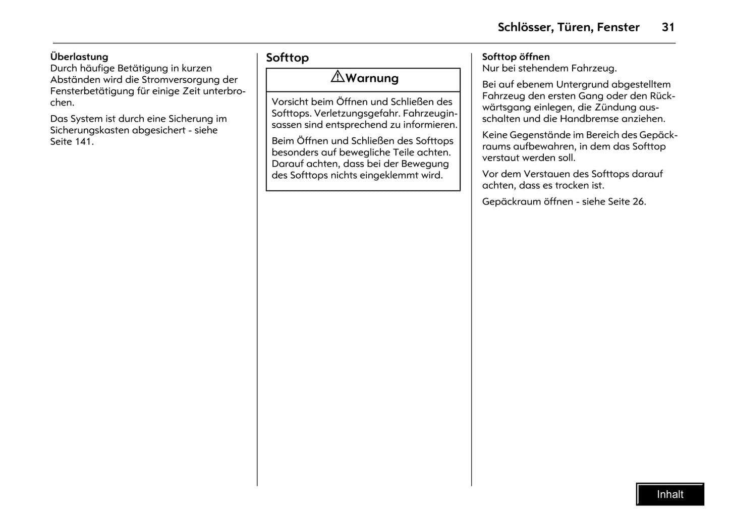 2007-2009 Opel GT Owner's Manual | German