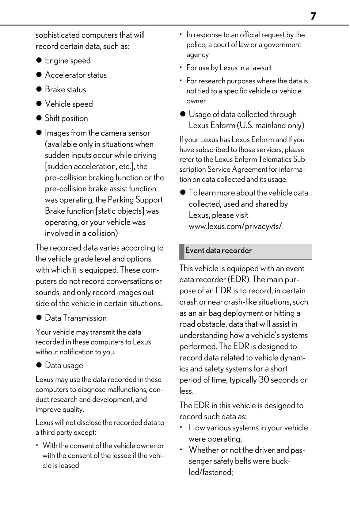 2018 Lexus LS500 Manuel du propriétaire | Anglais