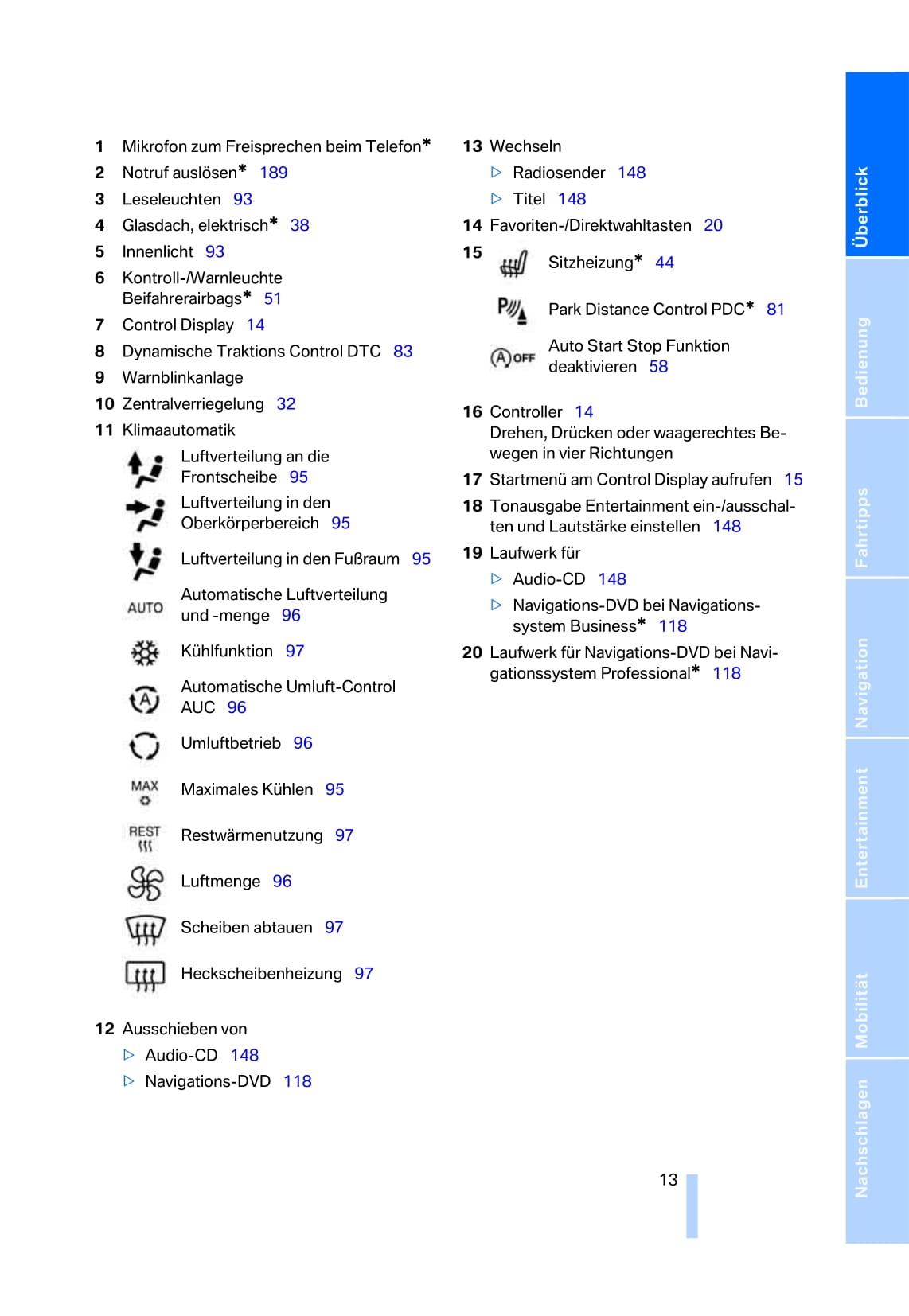 2007-2011 BMW 1-serie Manuel du propriétaire | Allemand