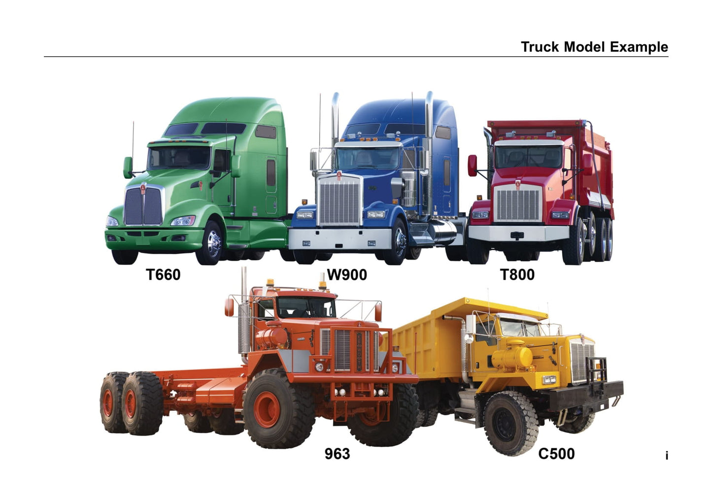 2012 Kenworth 963/C500/T660/T800/W900 Manuel du propriétaire | Anglais