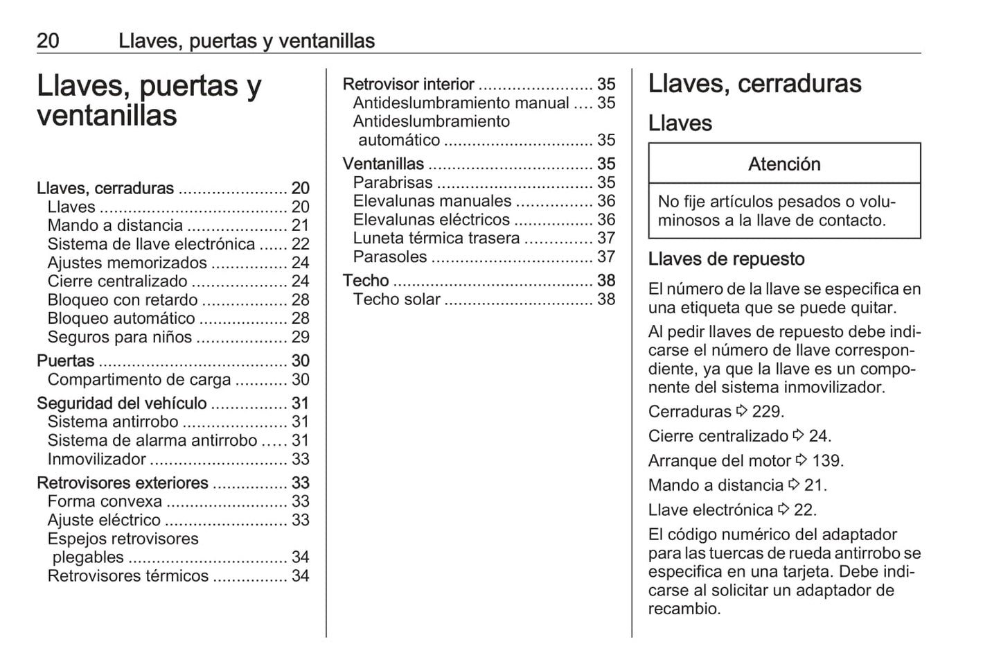 2019-2020 Opel Mokka/Mokka X Owner's Manual | Spanish