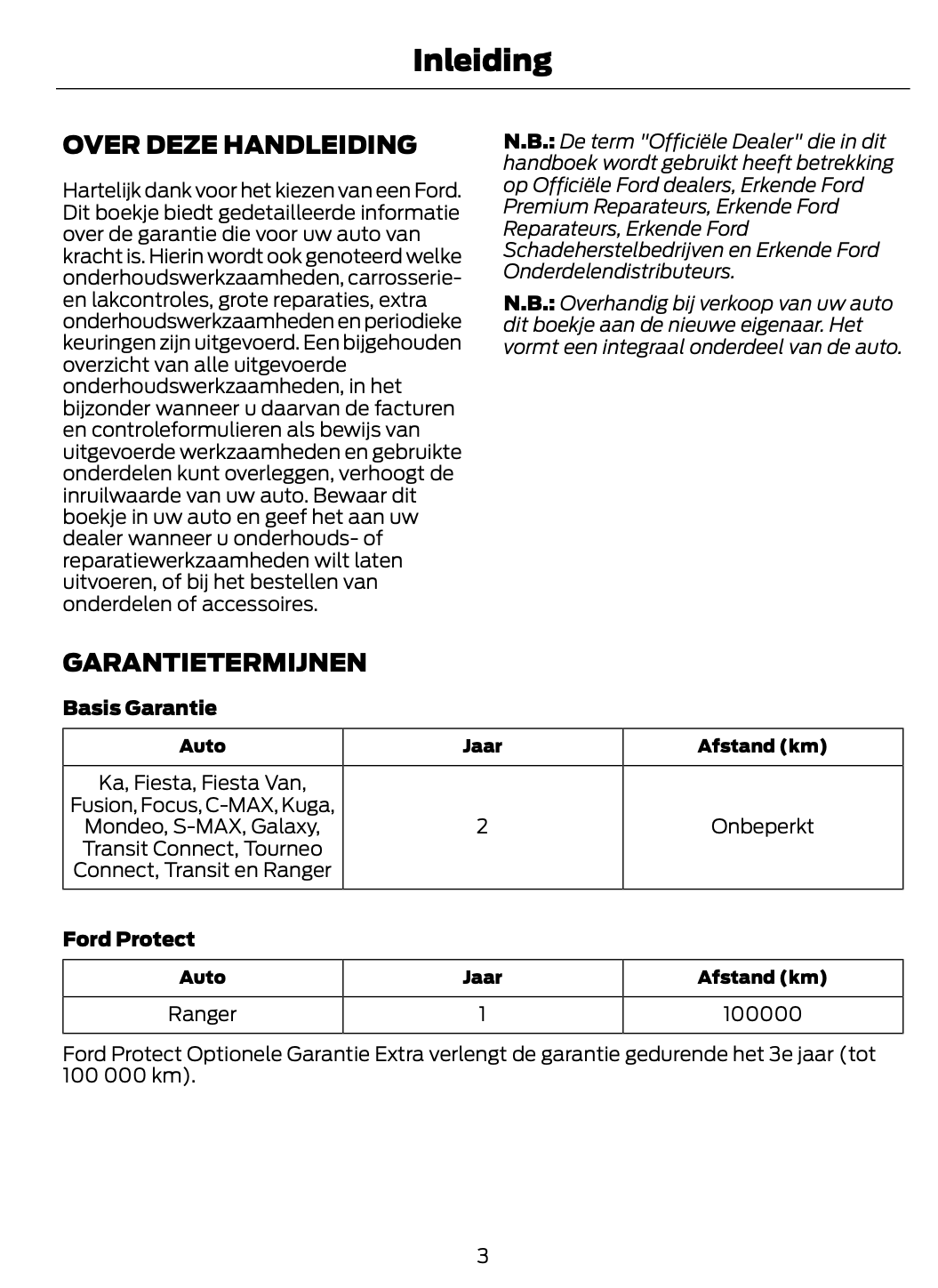 Ford Garantie- en Onderhoudsboekje