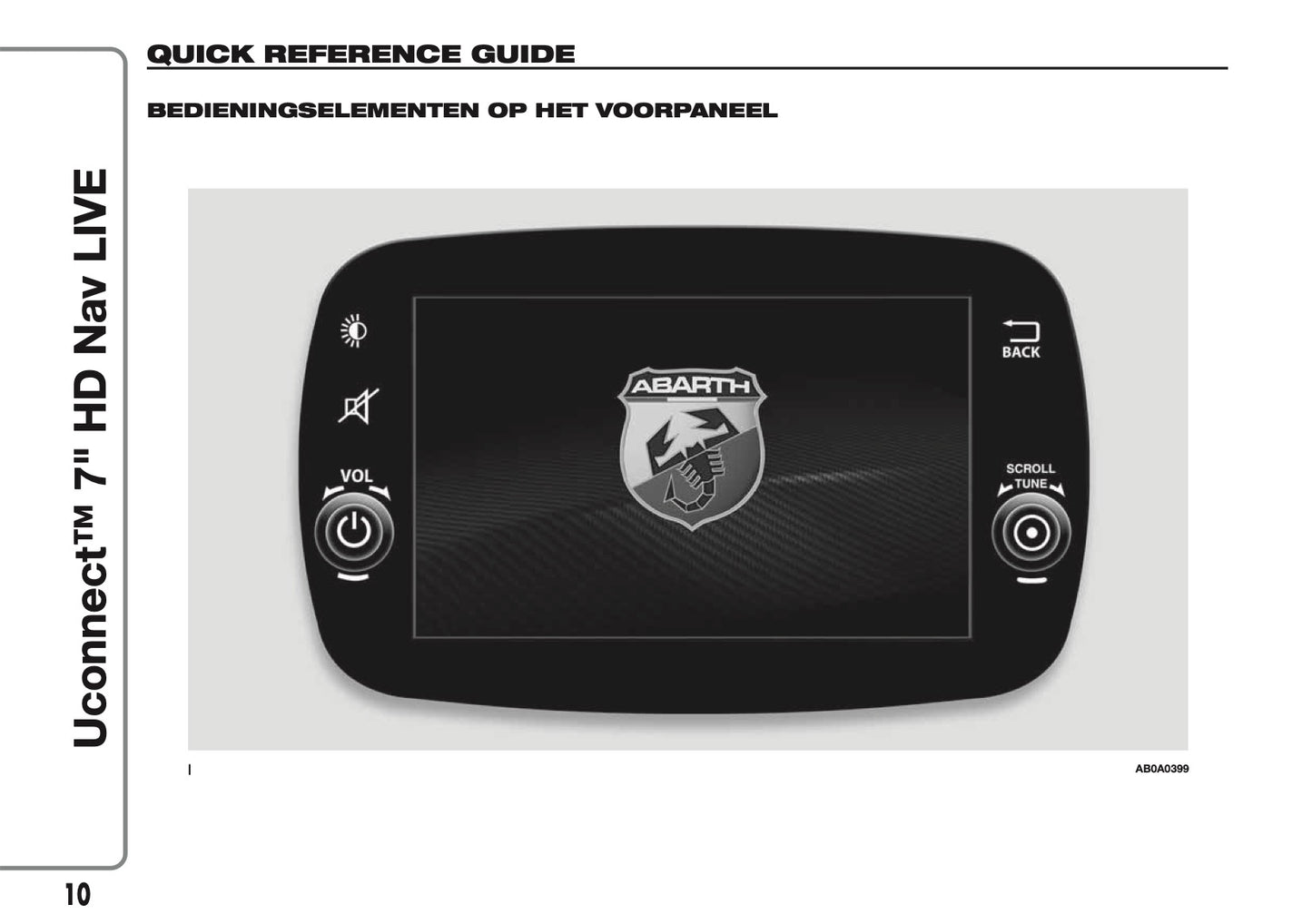 2016-2018 Abarth 500/595/695 Uconnect 7.0 Nav Handleiding | Nederlands