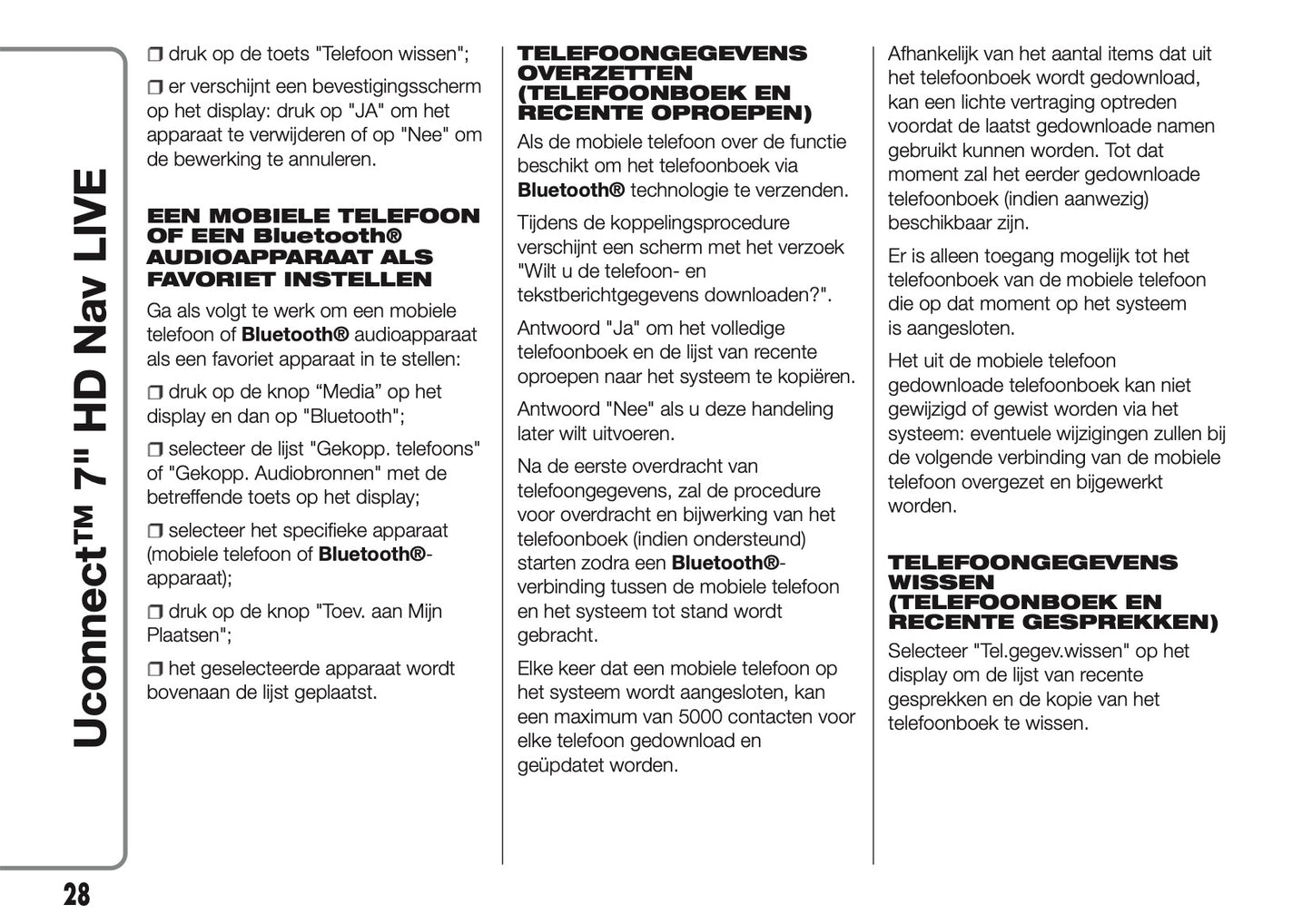 2016-2018 Abarth 500/595/695 Uconnect 7.0 Nav Handleiding | Nederlands