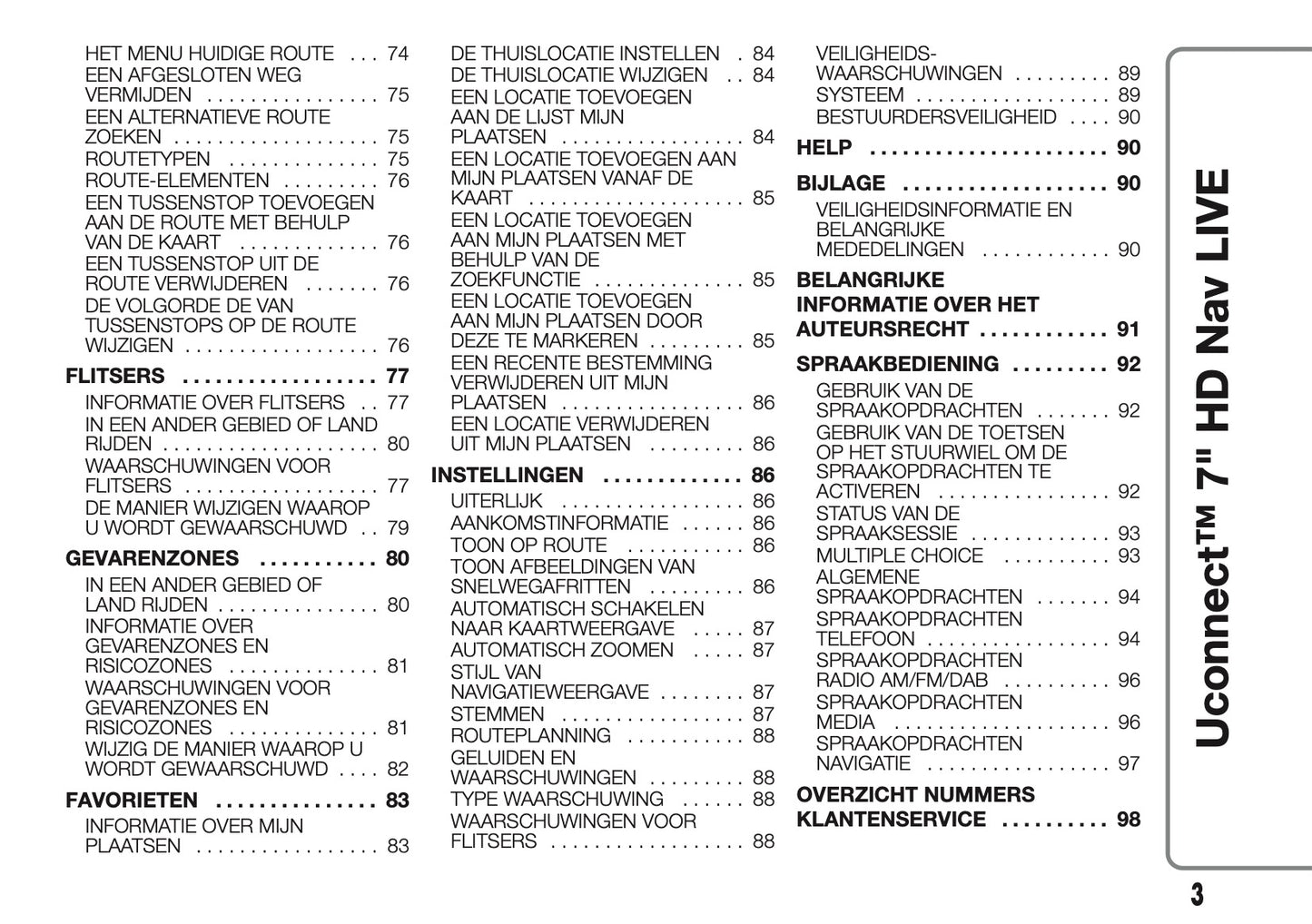 2016-2018 Abarth 500/595/695 Uconnect 7.0 Nav Handleiding | Nederlands