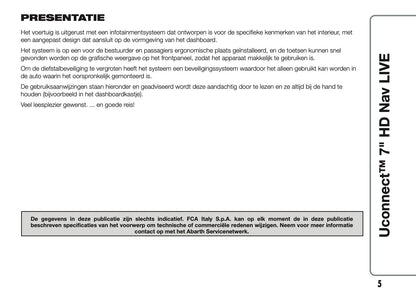 2016-2018 Abarth 500/595/695 Uconnect 7.0 Nav Handleiding | Nederlands