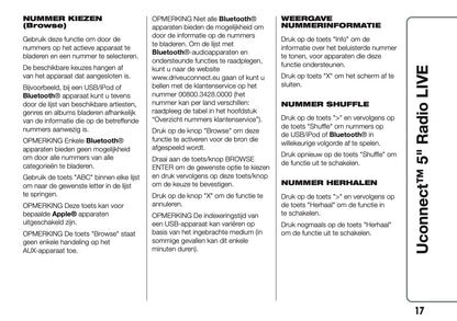 2017-2018 Abarth 500/595/695 Uconnect 5.0 Radio Handleiding | Nederlands