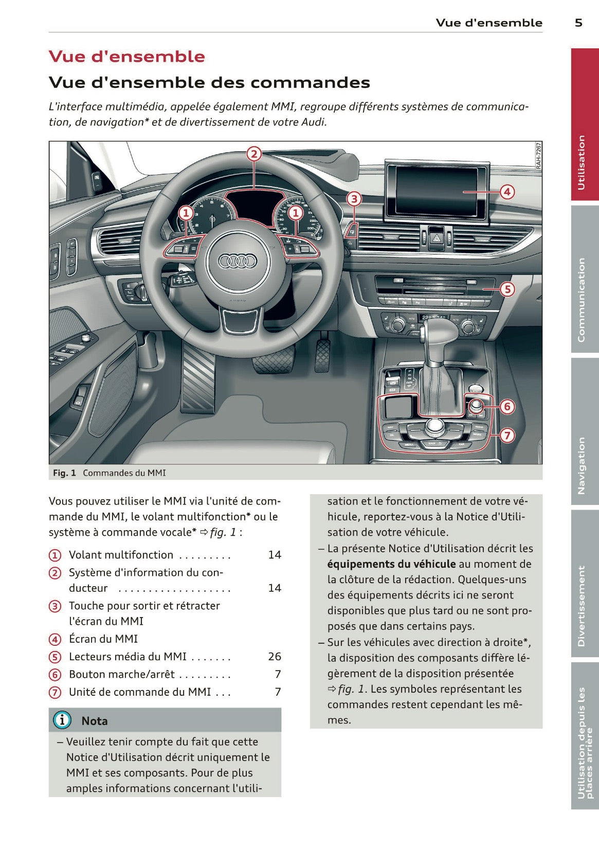 2013-2014 Audi MMI Navigation Plus Infotainment Manual | French