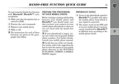 2011-2013 Lancia Delta Blue&Me Instant Nav Manual | English