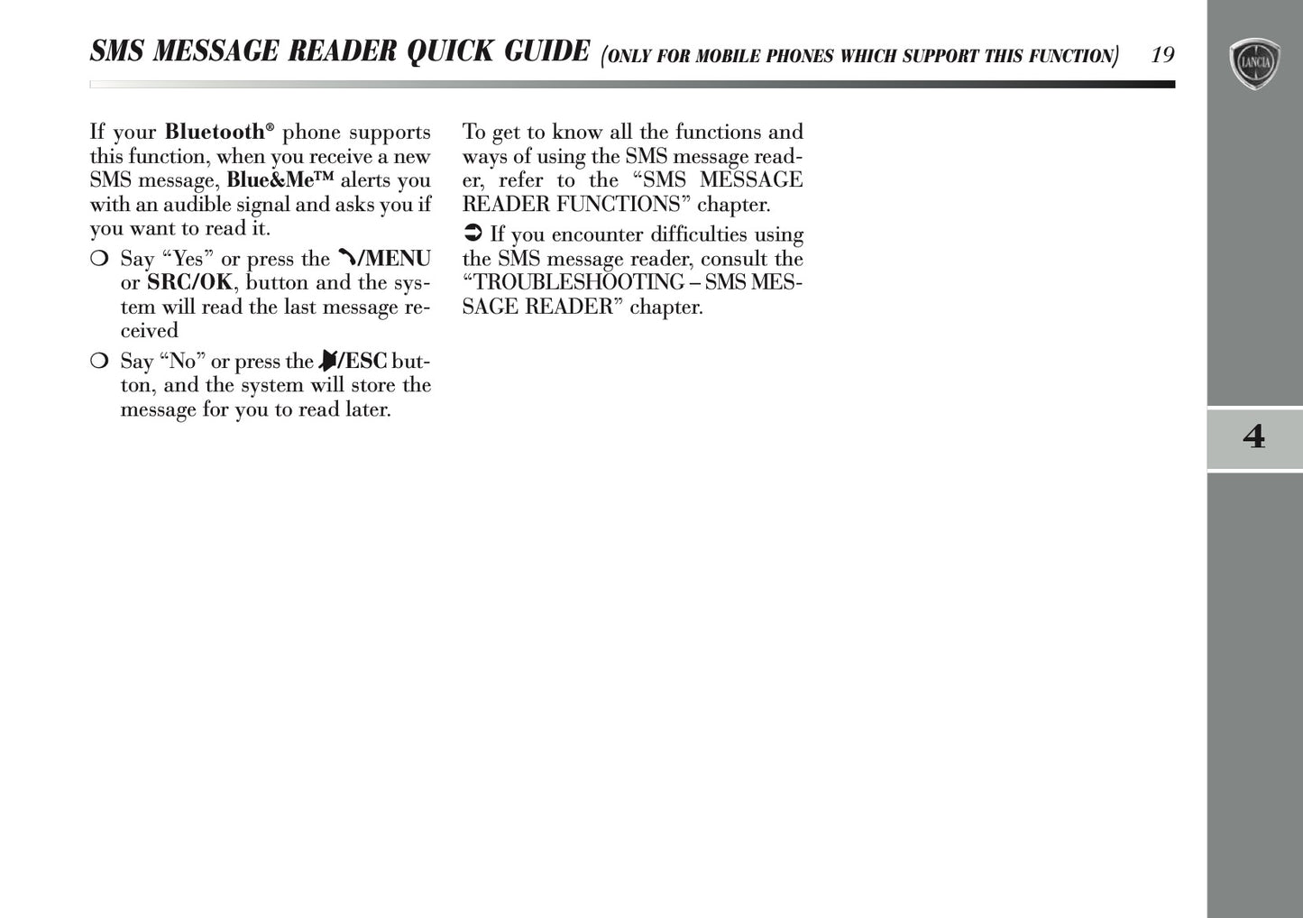 2011-2013 Lancia Delta Blue&Me Instant Nav Manual | English