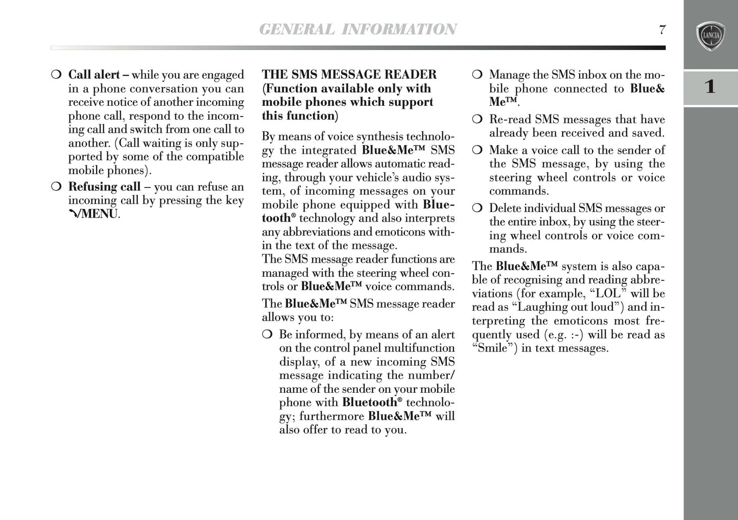 2011-2013 Lancia Delta Blue&Me Instant Nav Manual | English