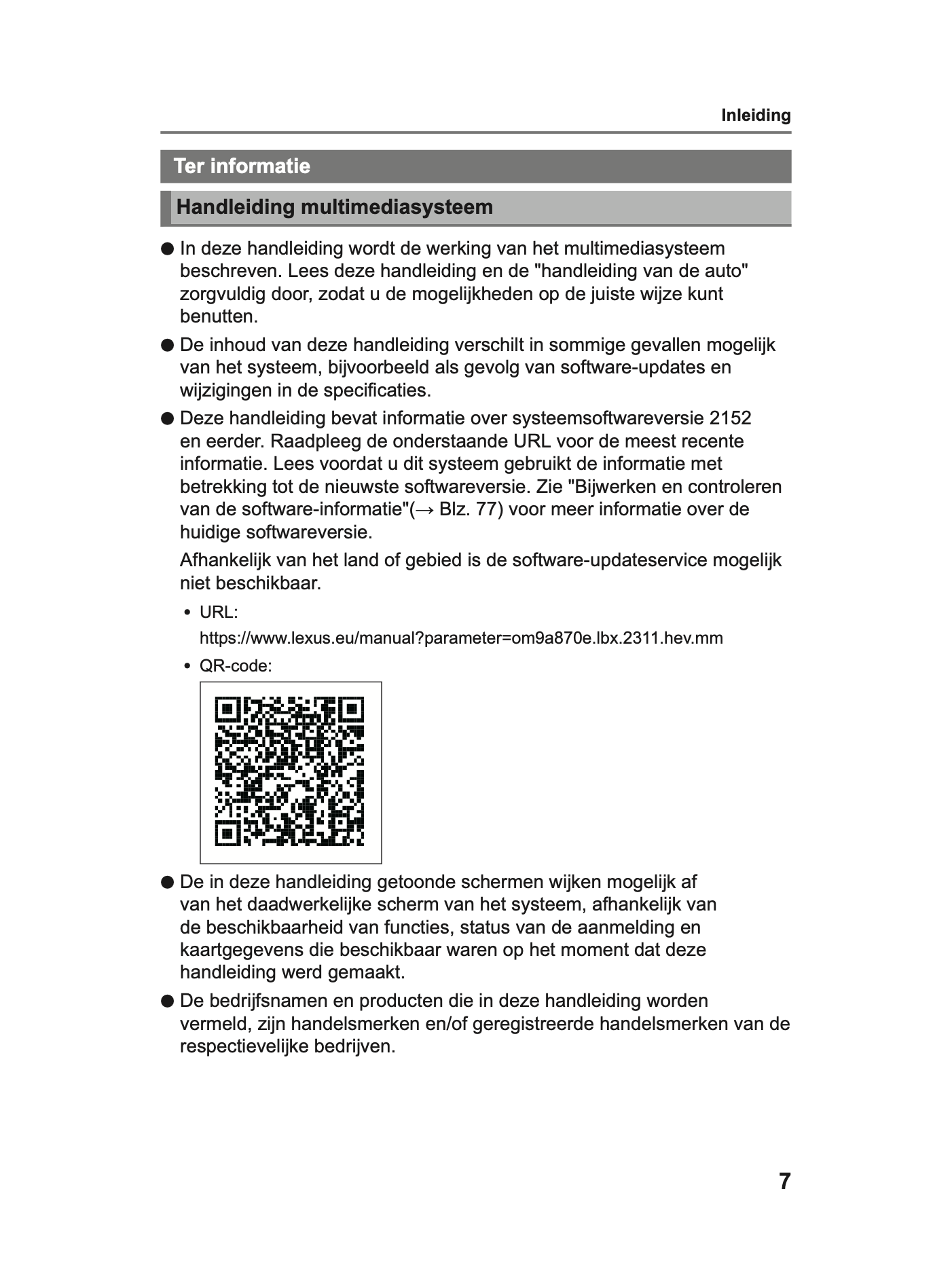 2023-2024 Lexus LBX Infotainment Manual | Dutch