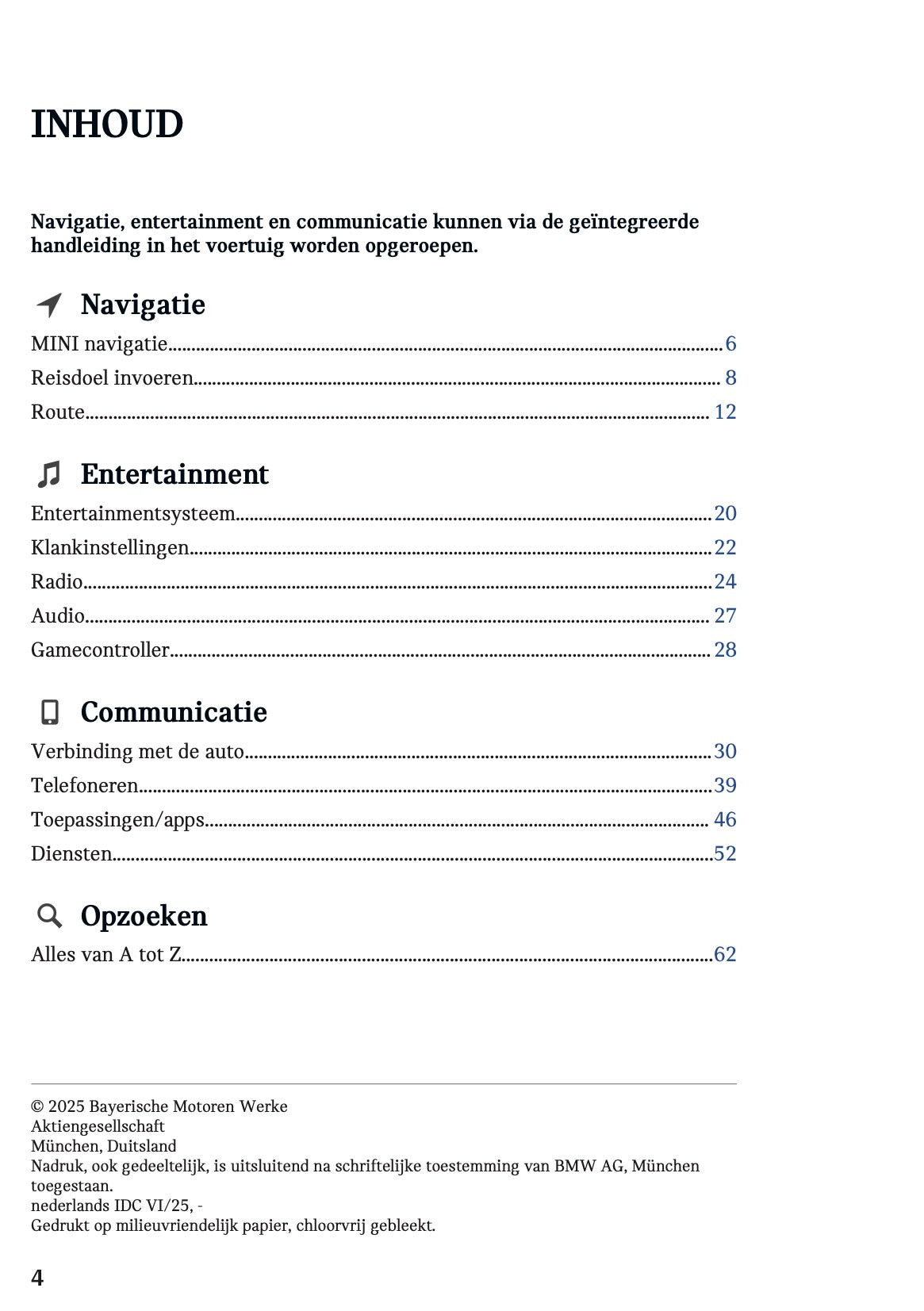2025-2026 Mini Countryman Infotainment Handleiding | Nederlands