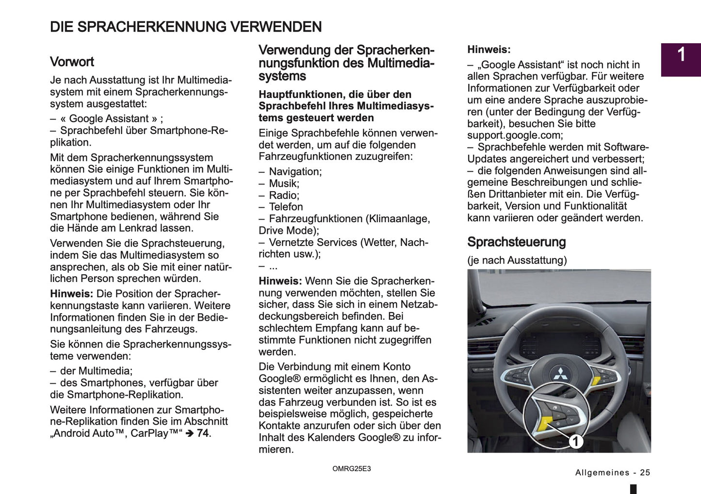 2025 Mitsubishi Smartphone Link Display Audio Anleitung | Deutsch