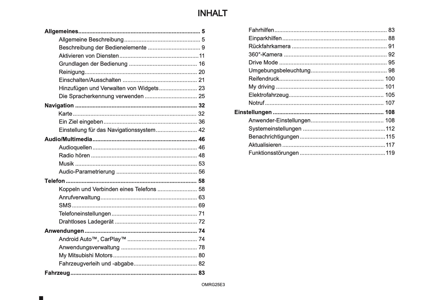 2025 Mitsubishi Smartphone Link Display Audio Anleitung | Deutsch