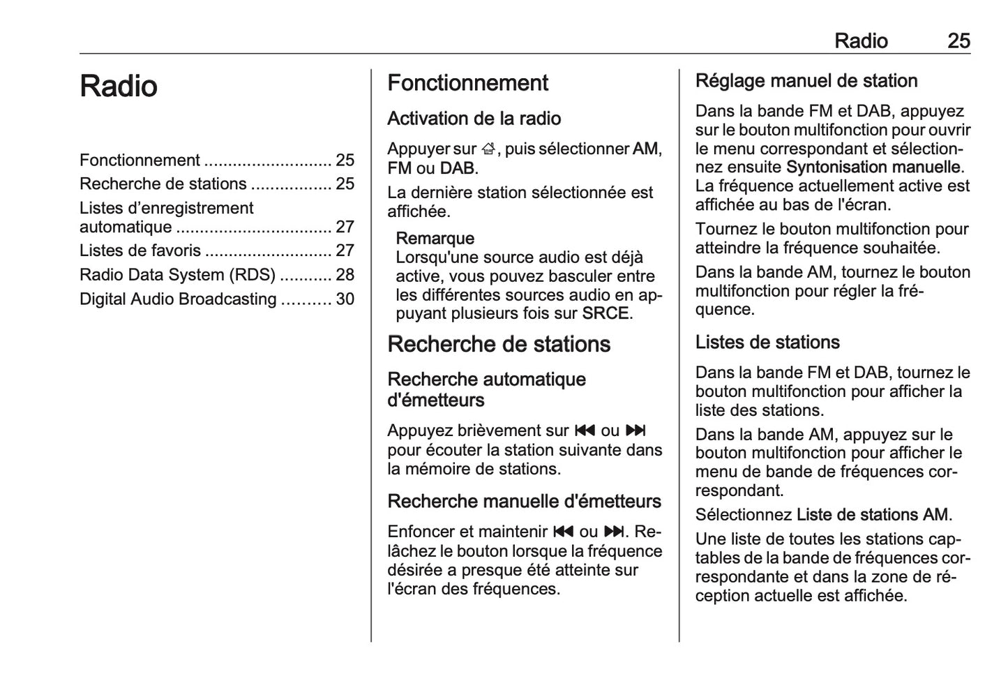 2016 Opel Cascada Infotainment Manual | French