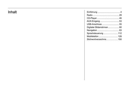 2012 Opel Zafira Tourer Infotainment Manual | German