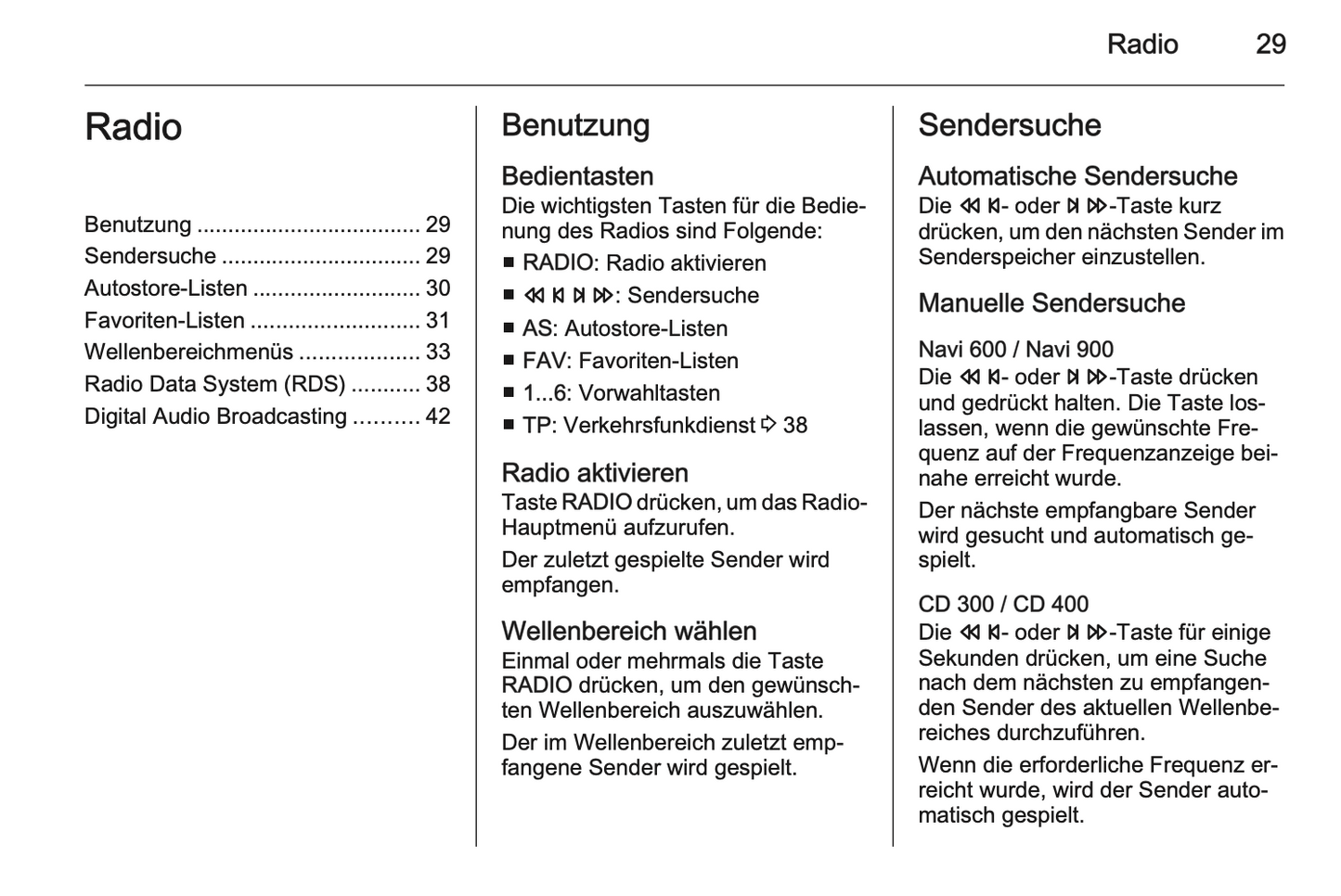 2012 Opel Zafira Tourer Infotainment Manual | German