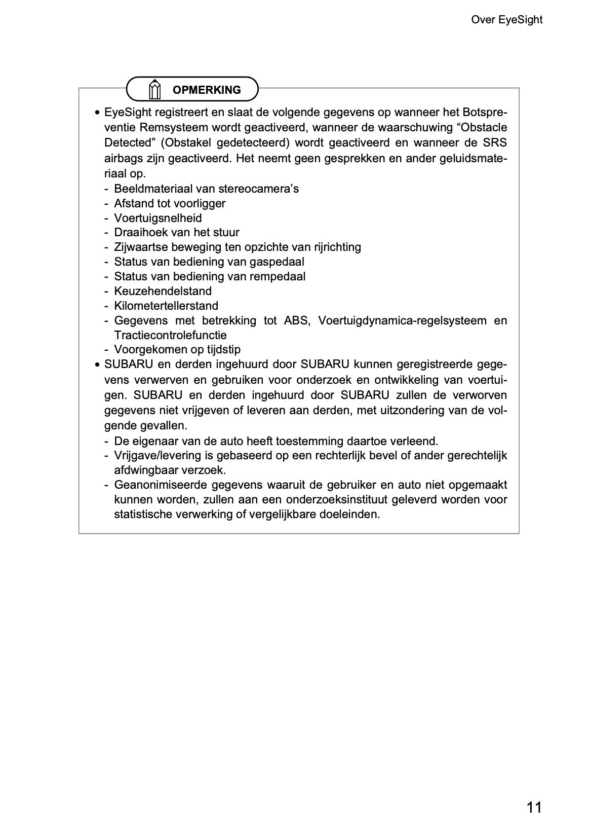 2022 Subaru Outback EyeSight Manual | Dutch