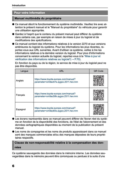 2025-2026 Toyota Aygo X Manuel de Navigation | Français