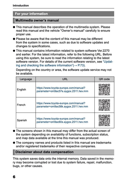 2025-2026 Toyota Aygo X Navigation Manual | English