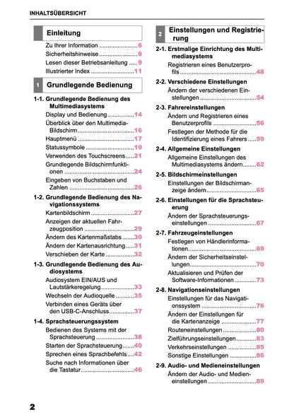 2025-2026 Toyota bZ4X Navigation Manual | German