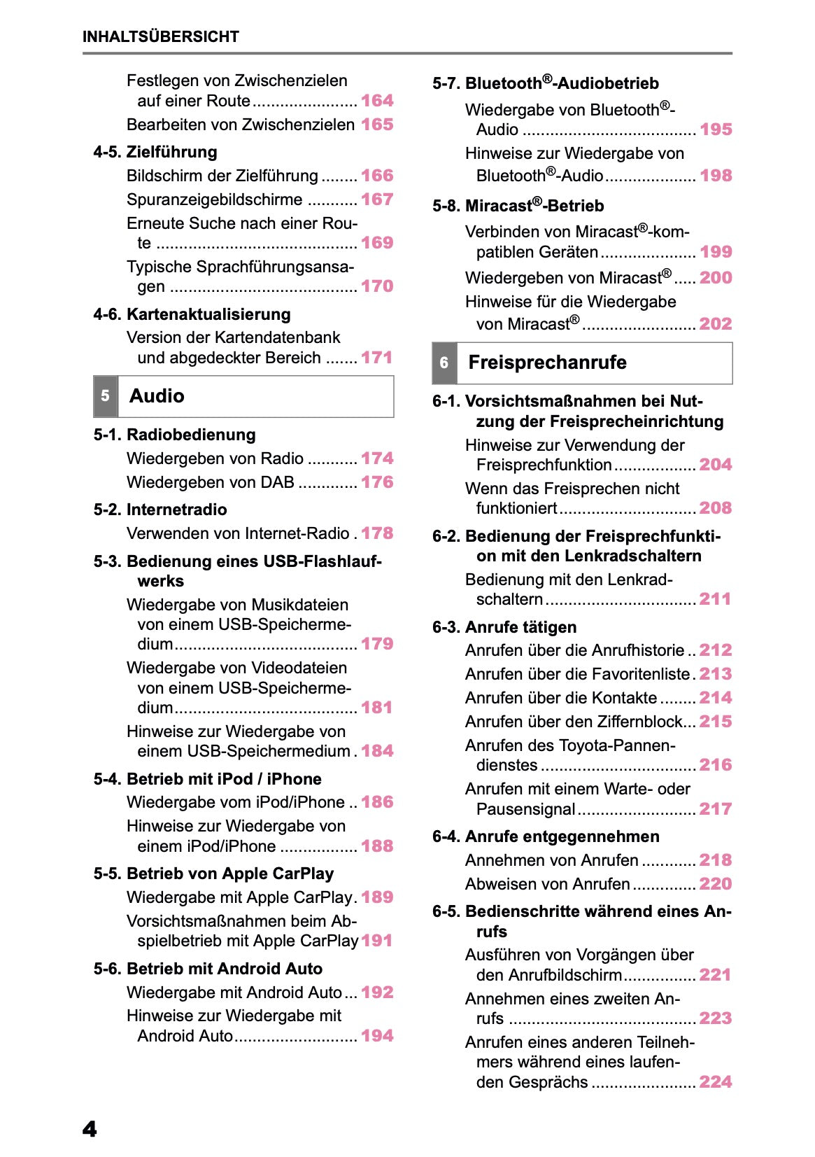 2025-2026 Toyota bZ4X Navigation Manual | German