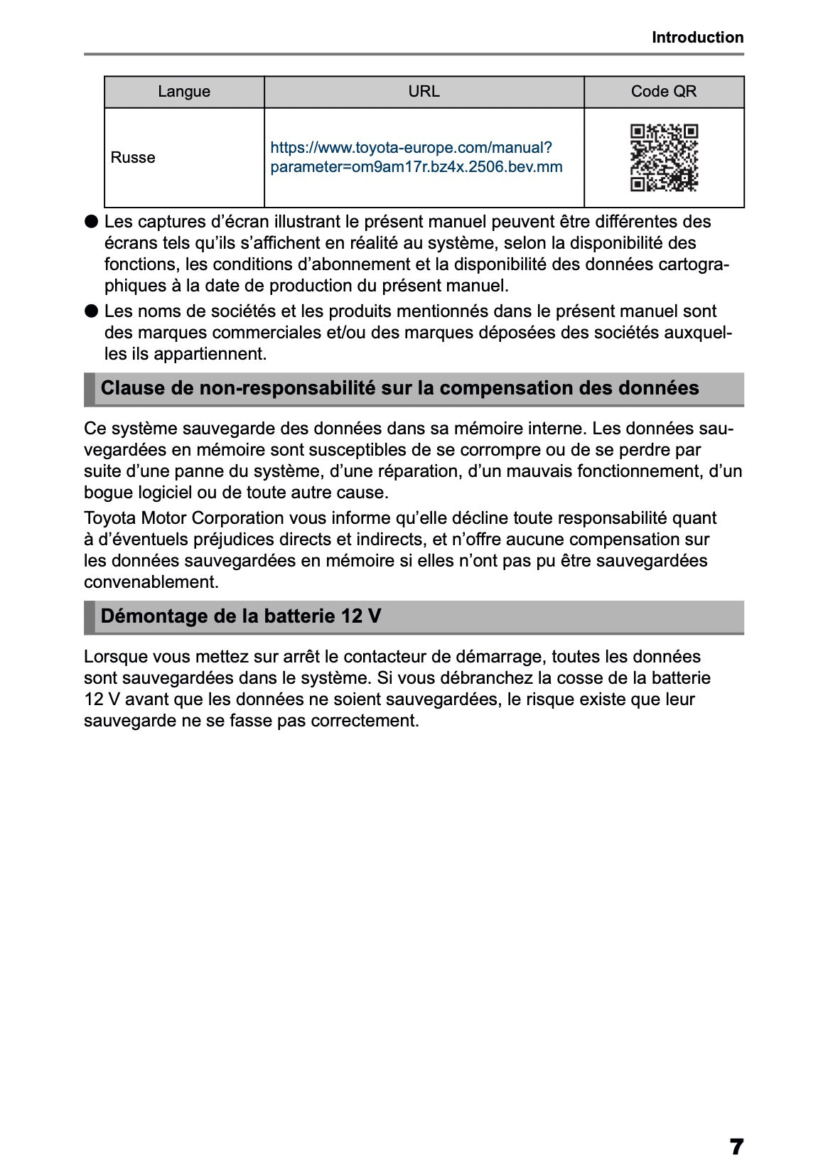 2025-2026 Toyota bZ4X Navigation Manual | French