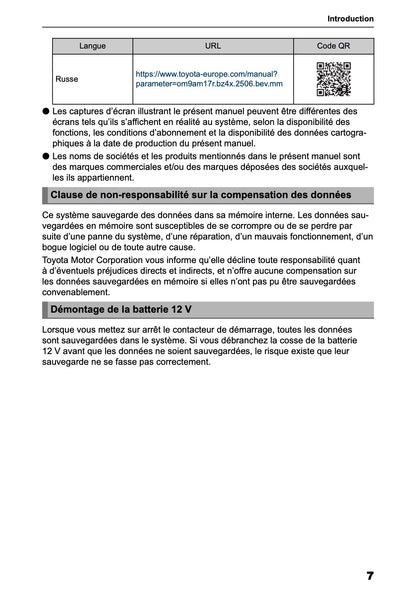 2025-2026 Toyota bZ4X Navigation Manual | French