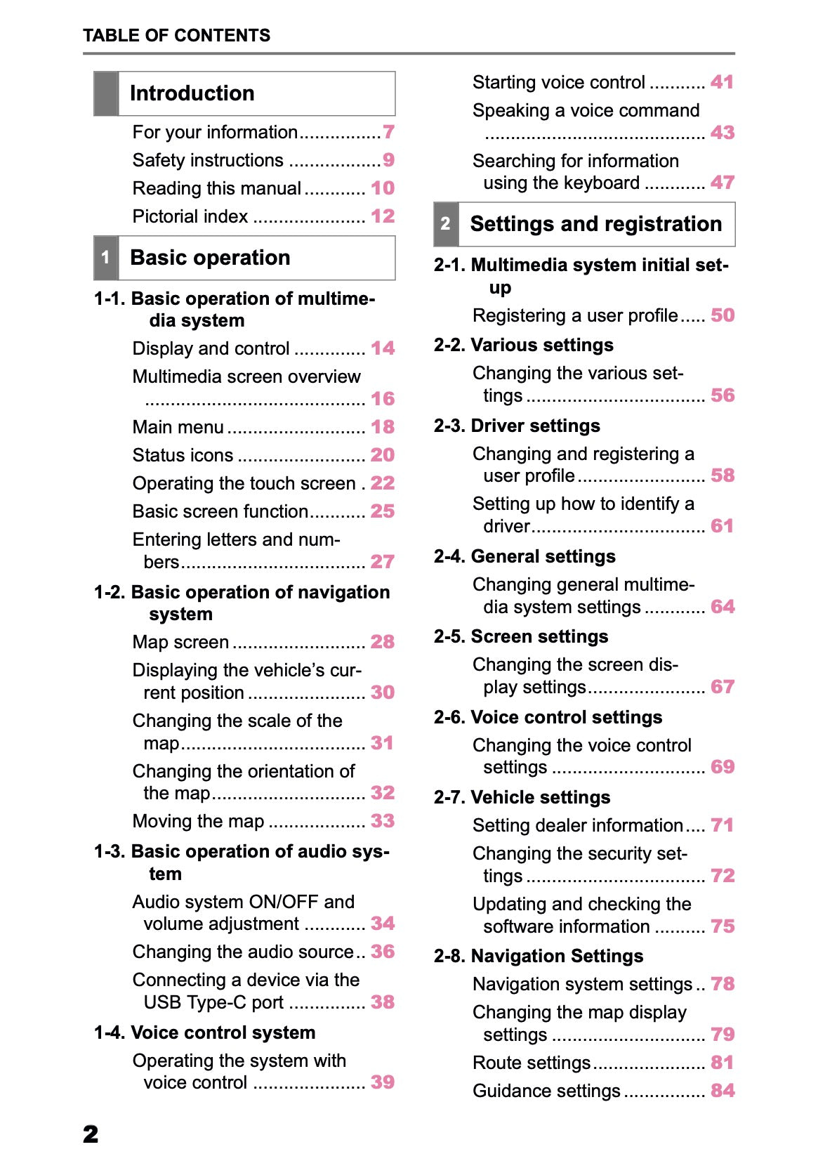 2025-2026 Toyota bZ4X Navigation Manual | English