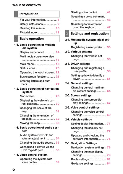 2025-2026 Toyota bZ4X Navigation Manual | English