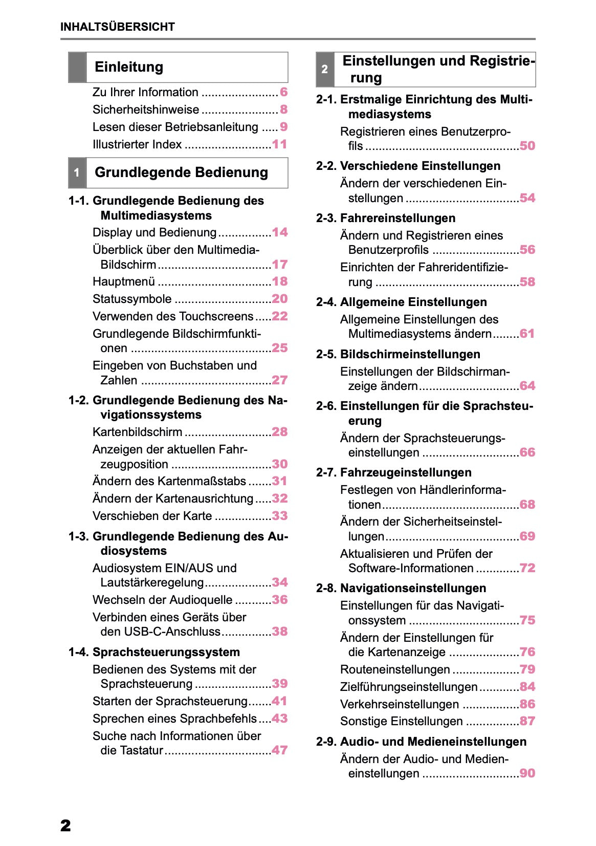 2025-2026 Toyota C-HR HEV/PHEV Navigation Manual | German