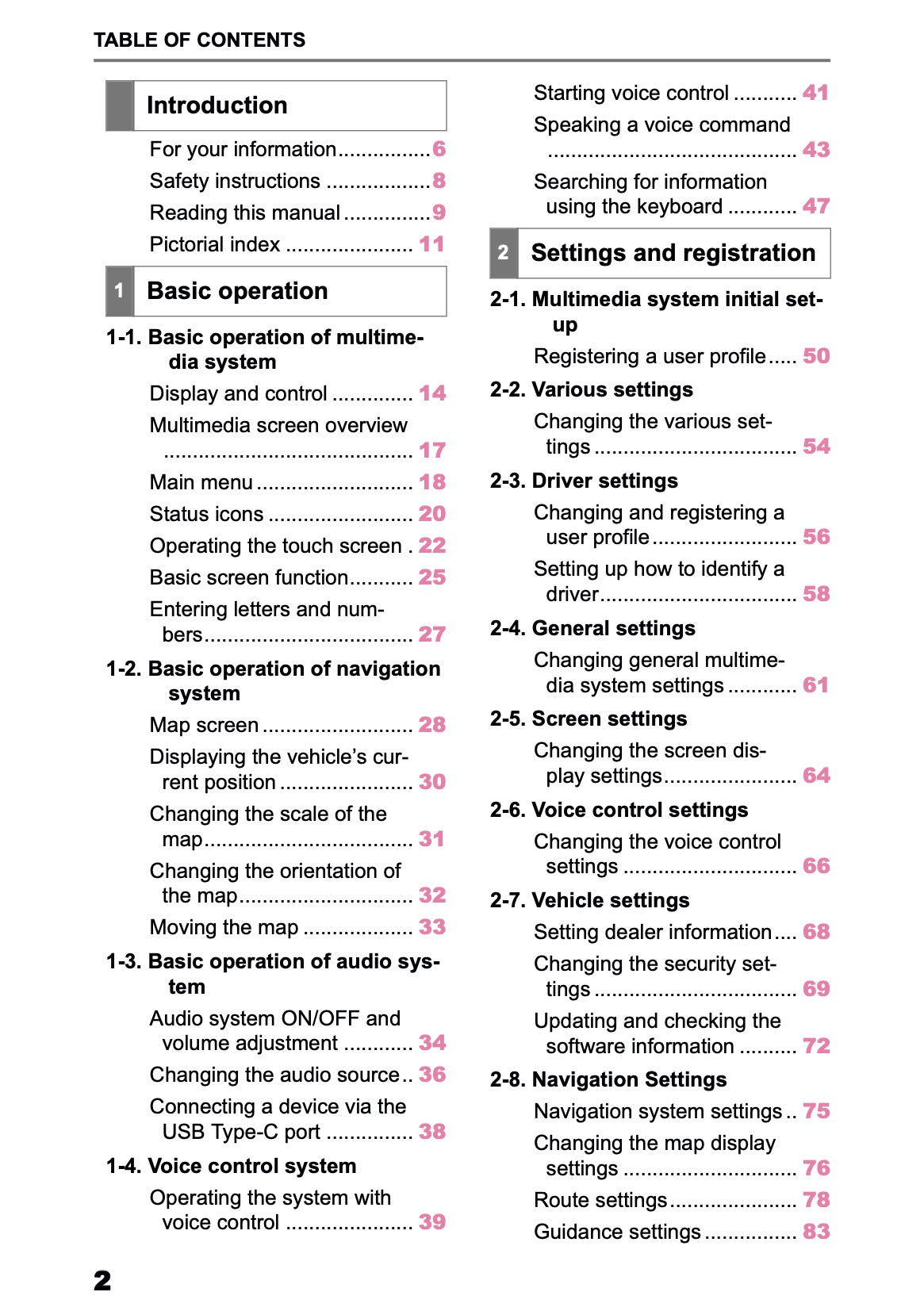 2025-2026 Toyota C-HR HEV/PHEV Navigation Manual | English