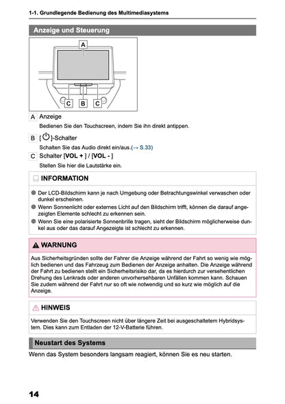 2025 Toyota Corolla Cross Hybrid Navigation Manual | German