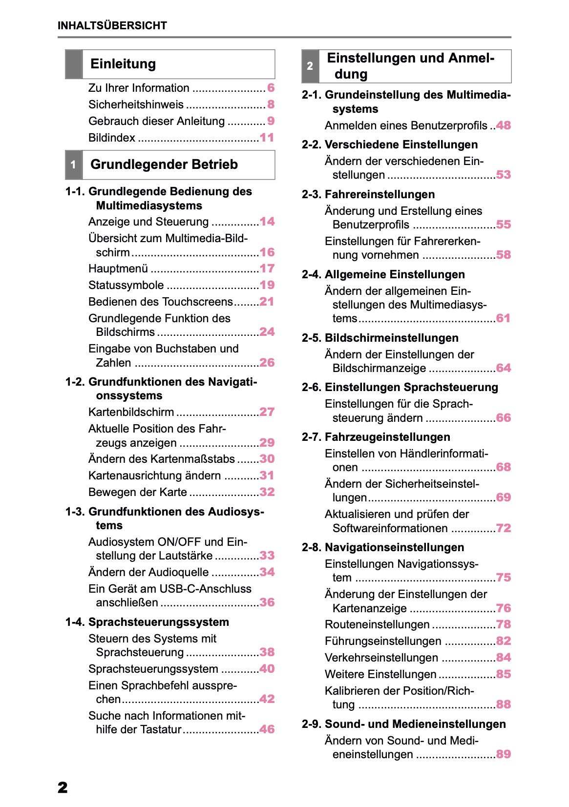 2025 Toyota Corolla Cross Hybrid Navigation Manual | German