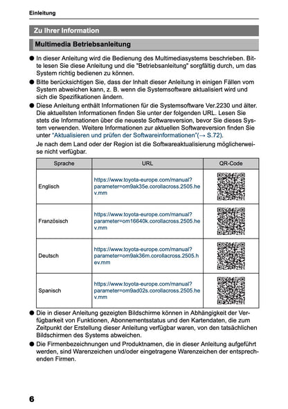 2025 Toyota Corolla Cross Hybrid Navigation Manual | German